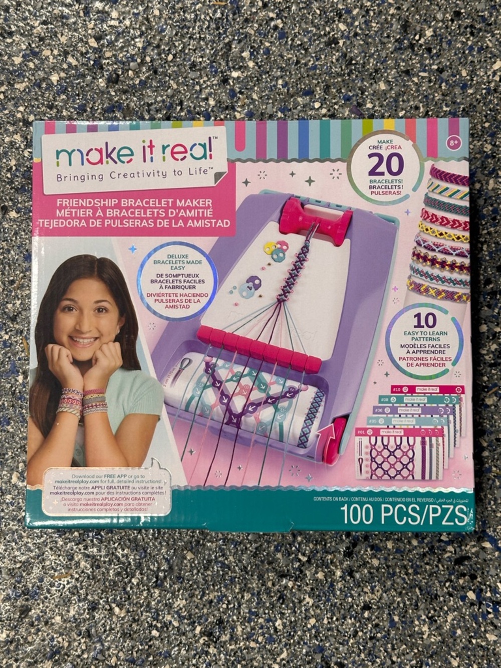 Make It Real Friendship Bracelet Maker - Pink & Purple